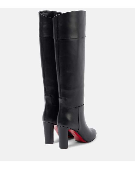 Christian Louboutin Black Loo 85 Leather Knee-High Boots