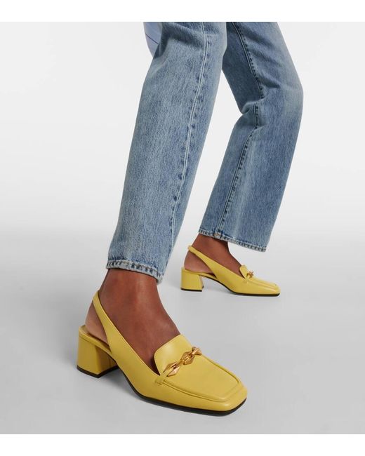 Jimmy Choo Yellow Diamond Tilda 45 Leather Slingback Pumps