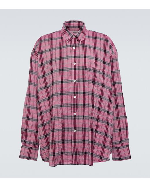 Our Legacy Pink Borrowed Bd Checked Shirt for men