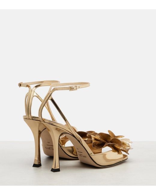 Jimmy Choo Metallic Mimmi Mirrored Leather Sandals