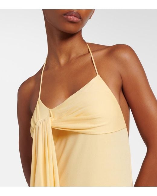 Loewe Metallic Paula's Ibiza Crepe Jersey Maxi Dress