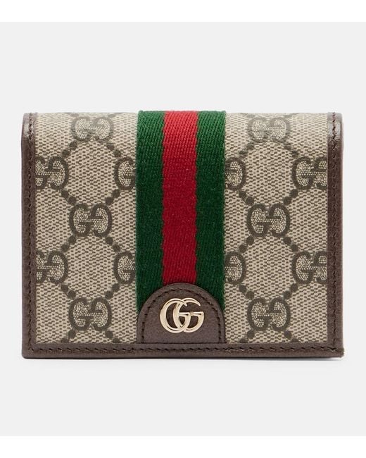 Gucci Metallic Ophidia Small Gg Leather-Trimmed Wallet