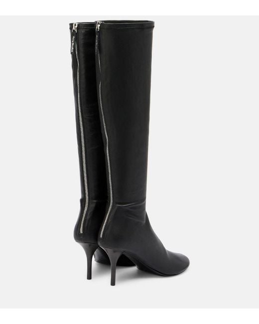 Acne Black 75 Leather Knee-High Boots
