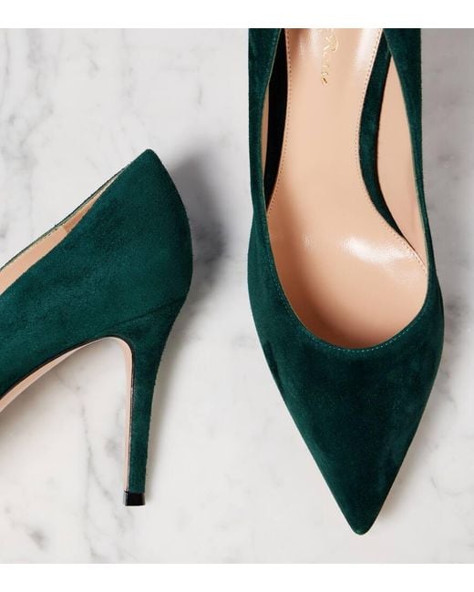 Gianvito Rossi Green Gianvito 85 Suede Pumps