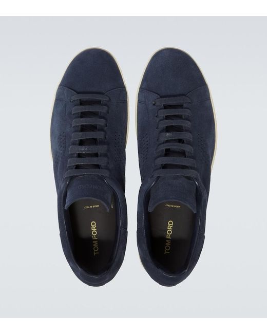 Tom Ford Blue Warwick Suede Sneakers for men