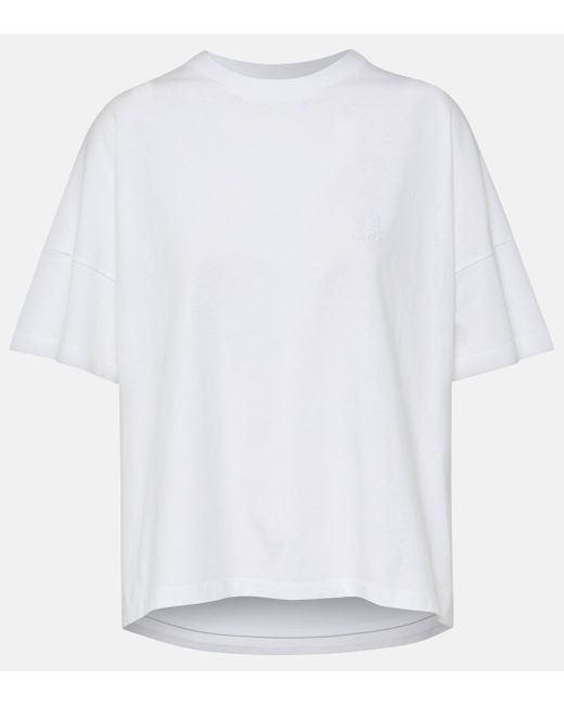 Loewe White Logo-embroidered Cotton-jersey T-shirt