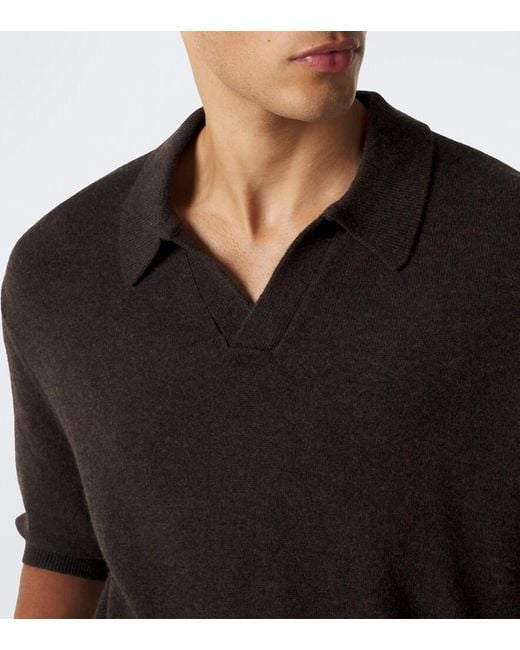 LeKasha Black Bale Cashmere Polo Sweater for men