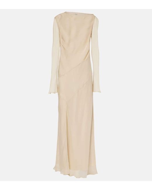 Sir Natural Strobe Silk Chiffon Maxi Dress