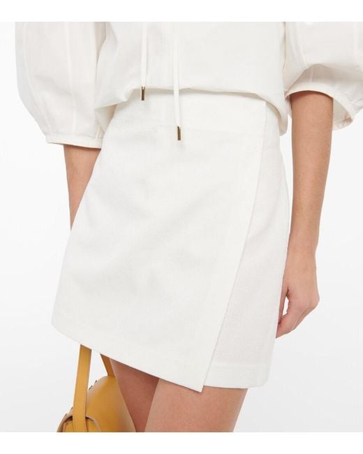 Chloé White High-Rise Cotton Skort