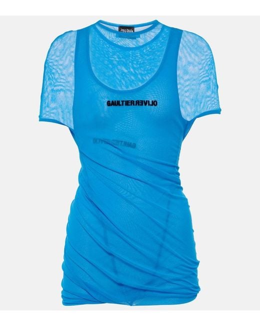 Jean Paul Gaultier Blue X Shayne Oliver Tulle Minidress