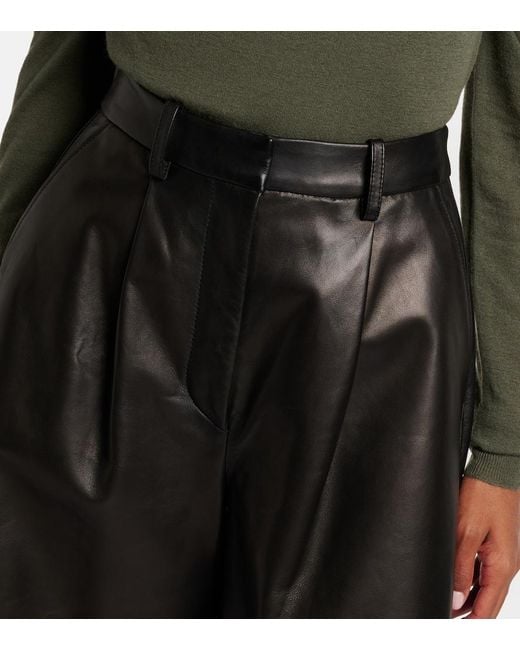 Joseph Black Suze Leather Shorts