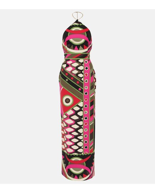 Emilio Pucci Multicolor Maxikleid Mit Print