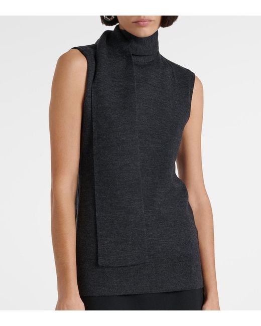 Totême Black Sash Wool-Blend Sweater