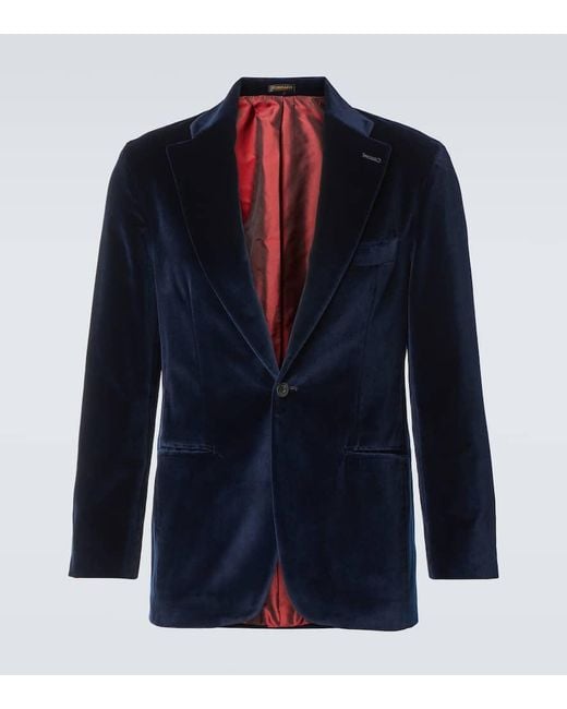 Blazer De Terciopelo De Algodon Rubinacci de hombre de color Blue