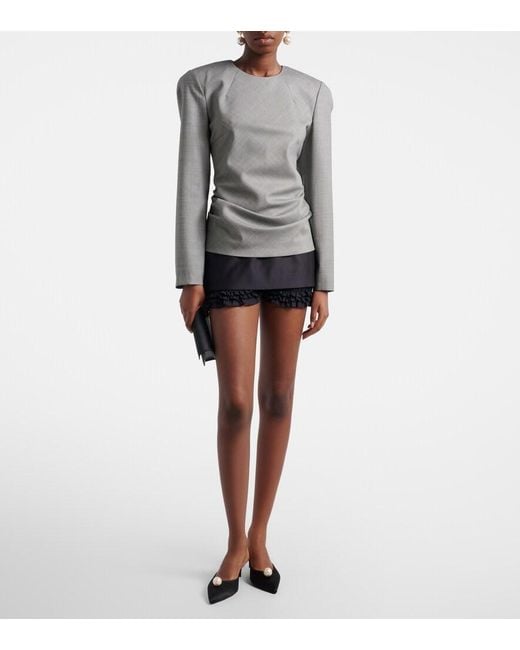 Magda Butrym Gray Draped Wool Blouse