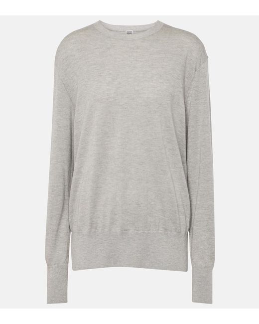 Totême Gray Silk And Cashmere-Blend Sweater