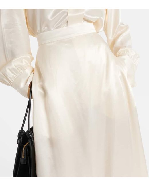 Falda larga de saten Jil Sander de color White