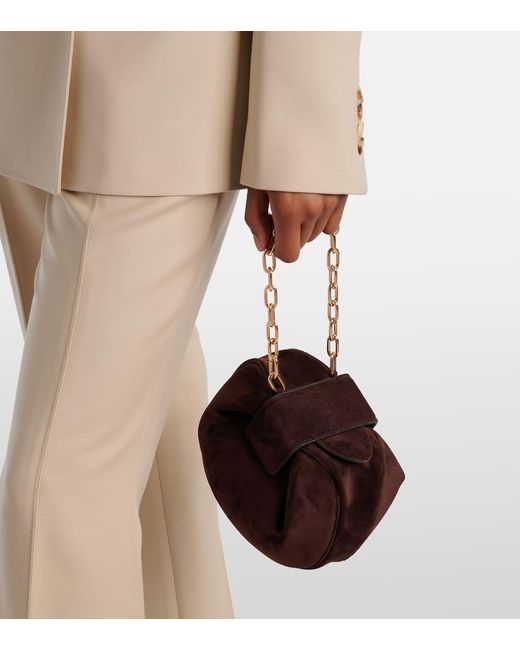 Gabriela Hearst Brown Clutch Soft Demi Aus Veloursleder