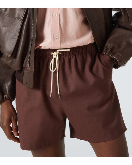 Shorts De Lana Y Mohair Auralee de hombre de color Red