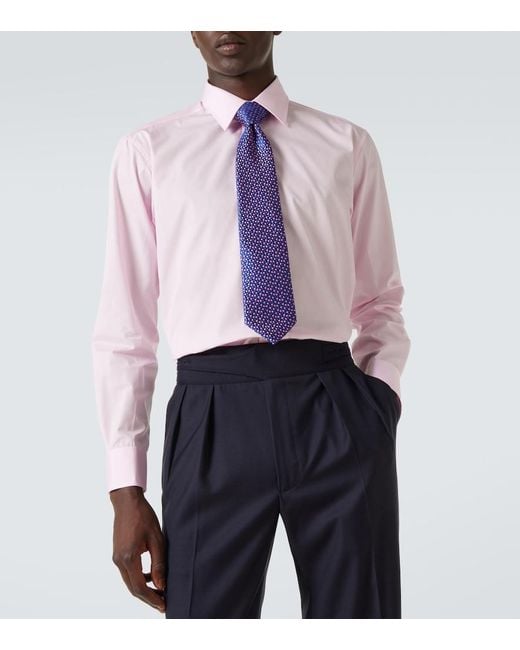 Charvet Pink Cotton Poplin Shirt for men