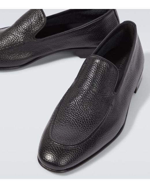 Manolo Blahnik Black Truro Leather Loafers for men
