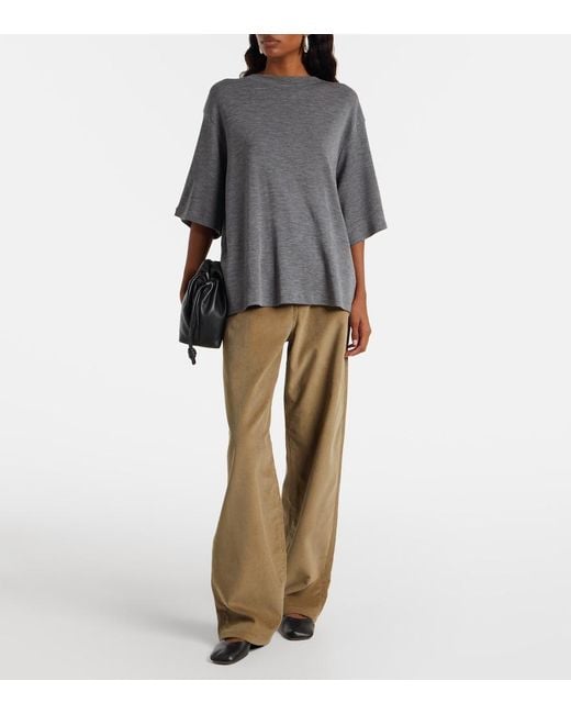 Rohe Natural Cotton Corduroy Wide-Leg Pants