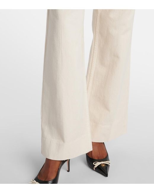 Valentino White Vgold Mid-Rise Wide-Leg Jeans