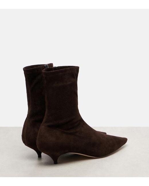 The Row Brown Liisa 40 Suede Ankle Boots