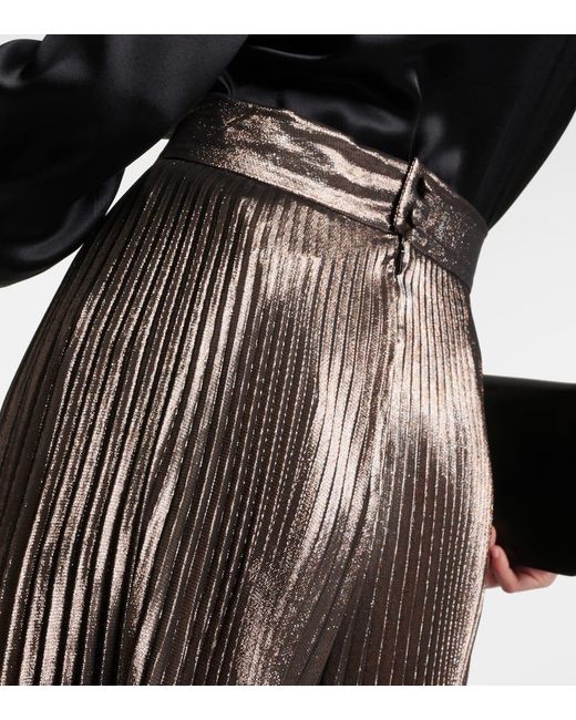 Max Mara Black Elegante Panteon Silk-blend Lame Wide-leg Pants