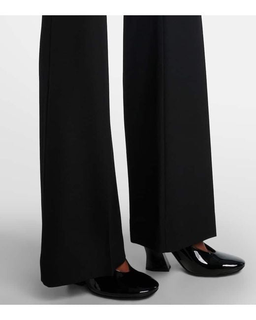 Givenchy Blue Mid-Rise Wool Flared Pants