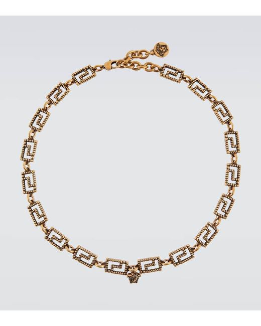 Versace Halskette Greca in Metallic für Herren