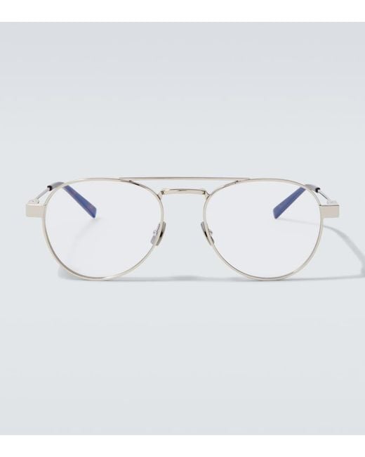 Saint Laurent Metallic Sl 808 Opt Aviator Glasses for men