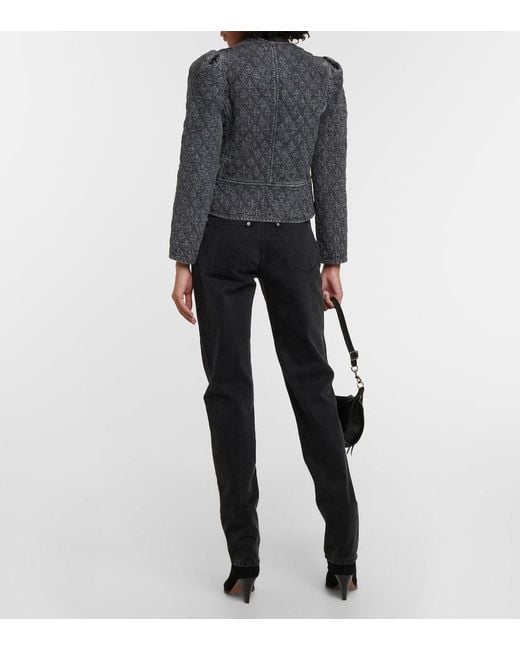 Isabel Marant Black Deliona Quilted Cotton-Canvas Jacket