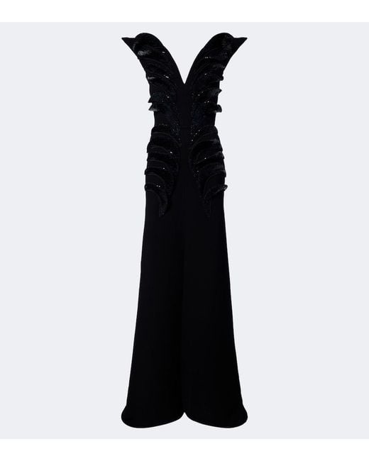 Maticevski Black Spearhead Sequined Embellished Gown