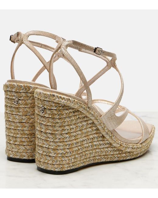 Jimmy Choo Wedge-Sandalen Ayla 110 Aus Metallic-Leder