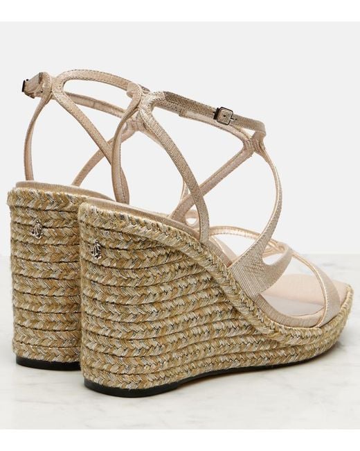 Jimmy Choo Ayla 110 Metallic Leather Wedges