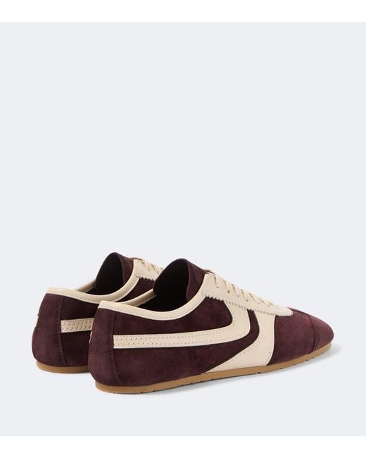 Dries Van Noten Brown Leather-Trimmed Suede Sneakers for men