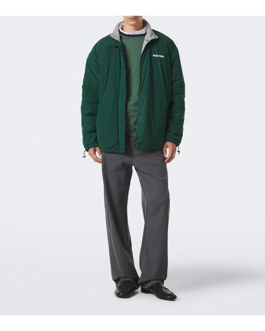 Miu Miu Green Logo Technical Jacket for men