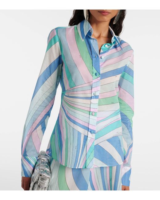 Emilio Pucci Blue Iride Cotton Shirt