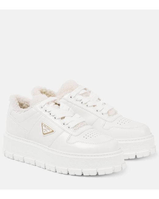 Prada White Sneakers Aus Leder