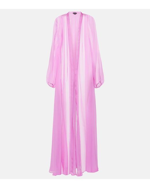 Max Mara Pink Medicea Silk Chiffon Robe