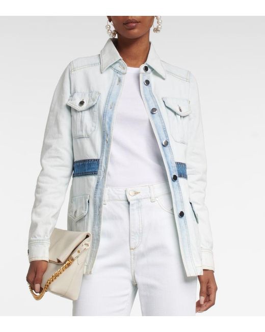 Dorothee Schumacher White Denim Love Patchwork Denim Jacket