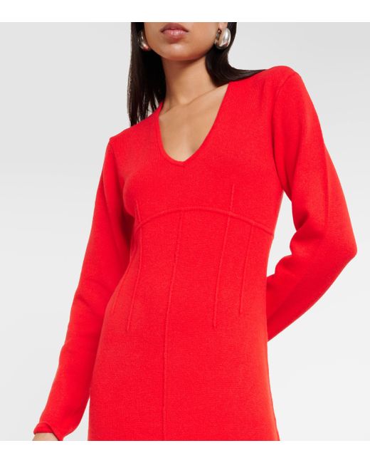 Dorothee Schumacher Red Modern Statements Knitted Midi Dress