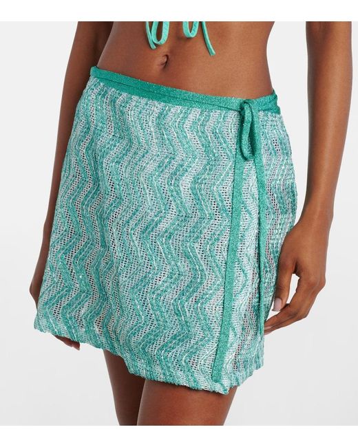 Missoni Blue Zigzag Wrap Skirt