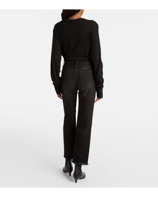 Totême  Black Distressed Straight Jeans