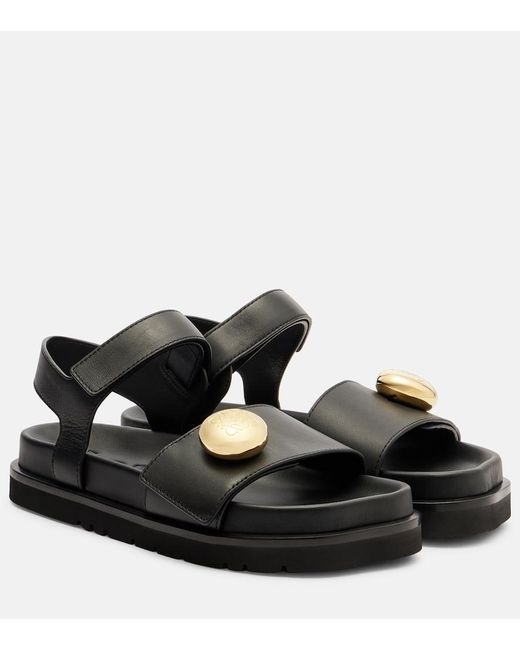 Loewe Black Pebble Leather Sandals