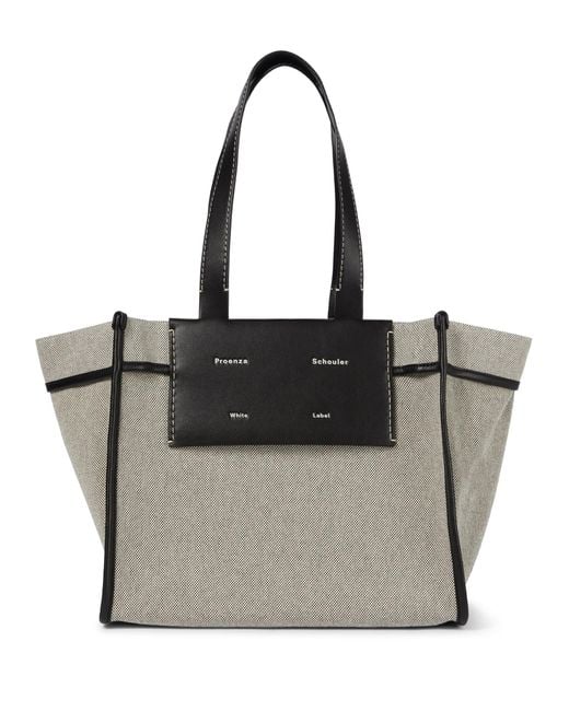 Proenza Schouler White Label Morris Large Canvas Tote in Black | Lyst