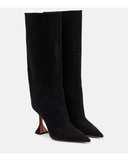 AMINA MUADDI Fiona Suede Knee-high Boots in Black | Lyst
