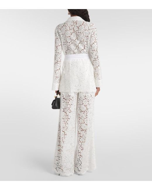 Chaqueta de encaje con lazada Dolce & Gabbana de color White
