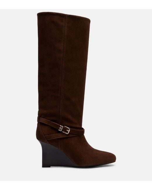 Ganni Brown Wedge Knee-High Boots
